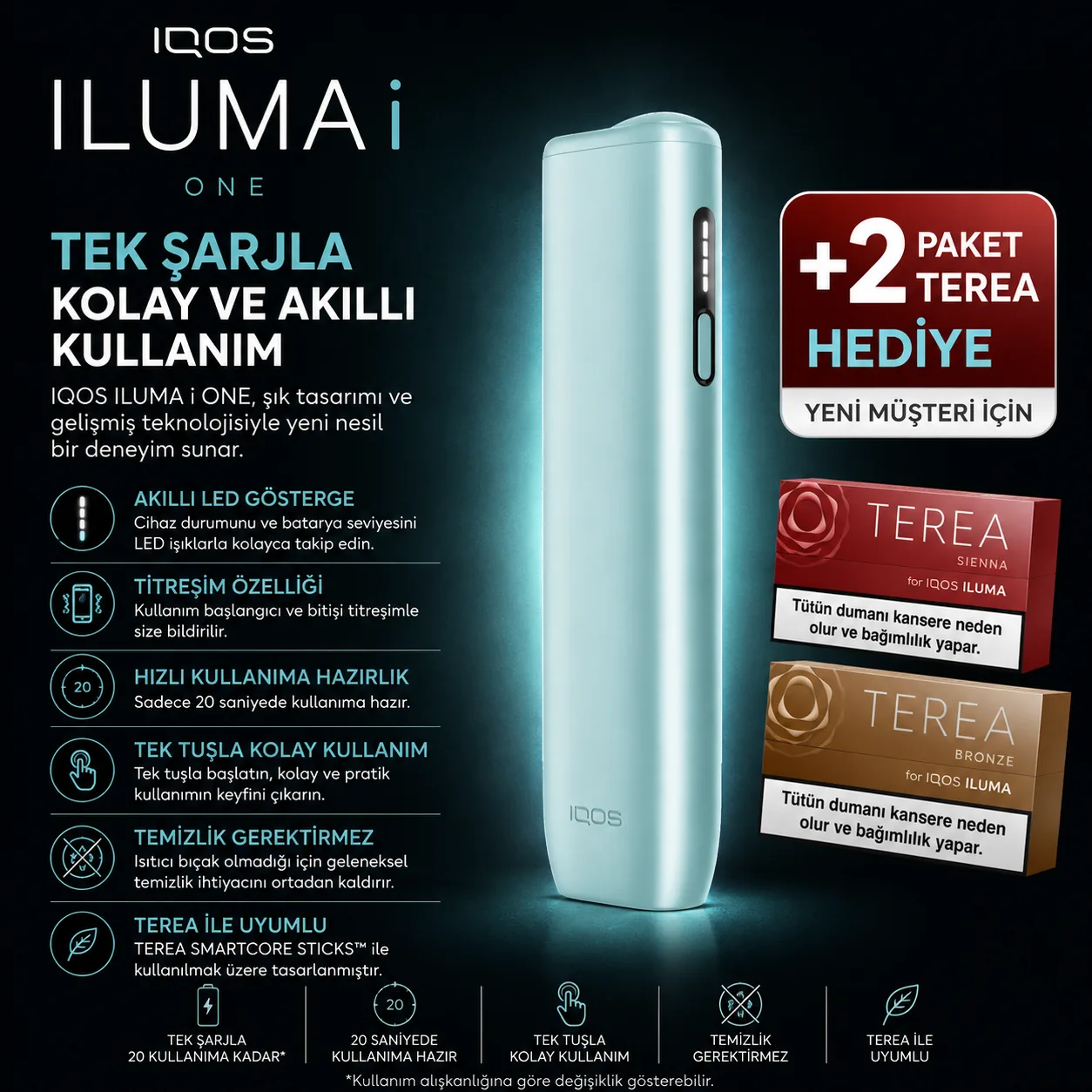 IQOS ILUMA i ONE – Buz Mavisi Turkuaz